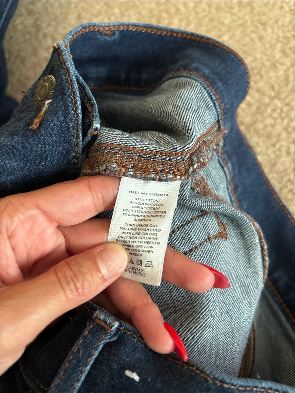 LOFT The Kick Crop Women’s Dark Blue Denim Jeans size 25 - Picture 8 of 8